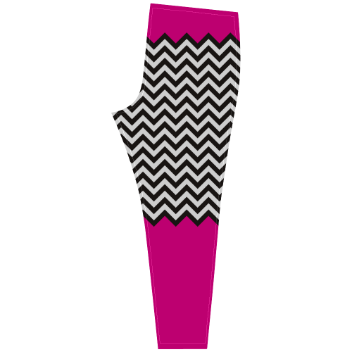 HIPSTER zigzag chevron pattern black & white Cassandra Women's Leggings (Model L01)