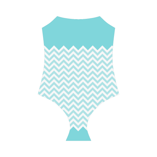 HIPSTER zigzag chevron pattern white Strap Swimsuit ( Model S05)