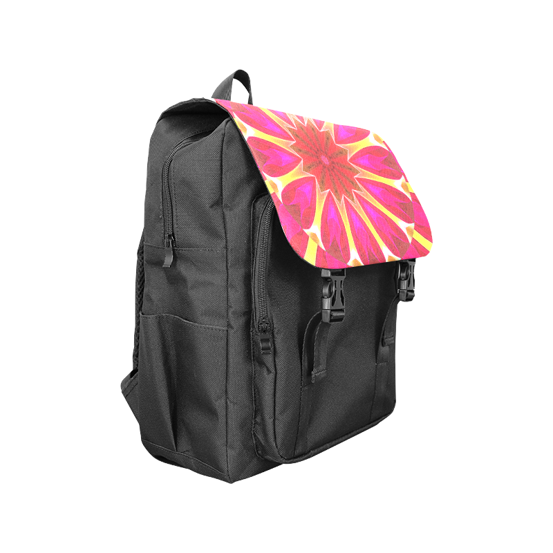 Cherry Daffodil Abstract Modern Pink Flowers Zen Casual Shoulders Backpack (Model 1623)