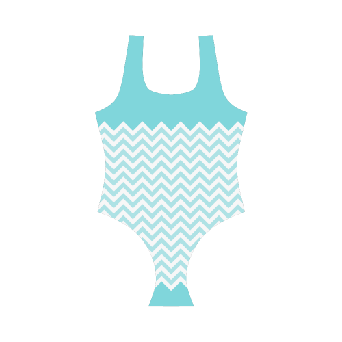 HIPSTER zigzag chevron pattern white Vest One Piece Swimsuit (Model S04)