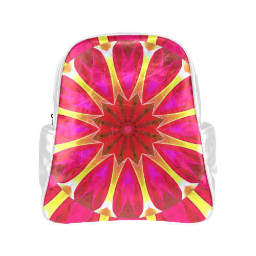 Cherry Daffodil Abstract Modern Pink Flowers Zen Multi-Pockets Backpack (Model 1636)