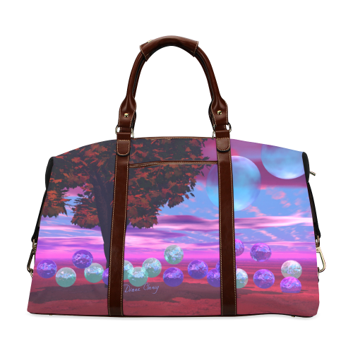 Bubble Garden, Abstract Rose  Azure Wisdom Classic Travel Bag (Model 1643)