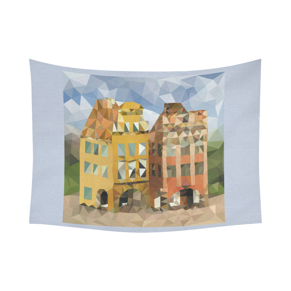 Fairy Tale Town Cotton Linen Wall Tapestry 80"x 60"