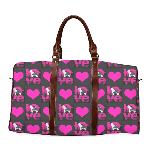 Love OES checkerboard Waterproof Travel Bag/Large (Model 1639)