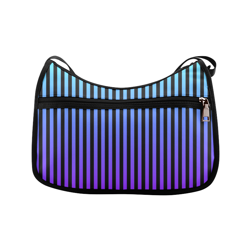 Aqua/Purple/Black Ombre Stripe Crossbody Bags (Model 1616)
