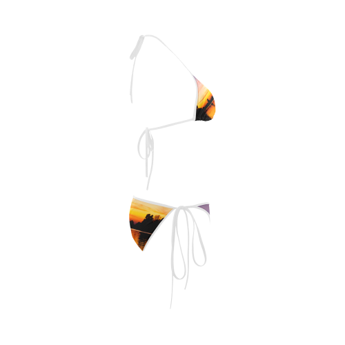 Sunset Sunrise Water Sea Romantic Light Gold Custom Bikini Swimsuit