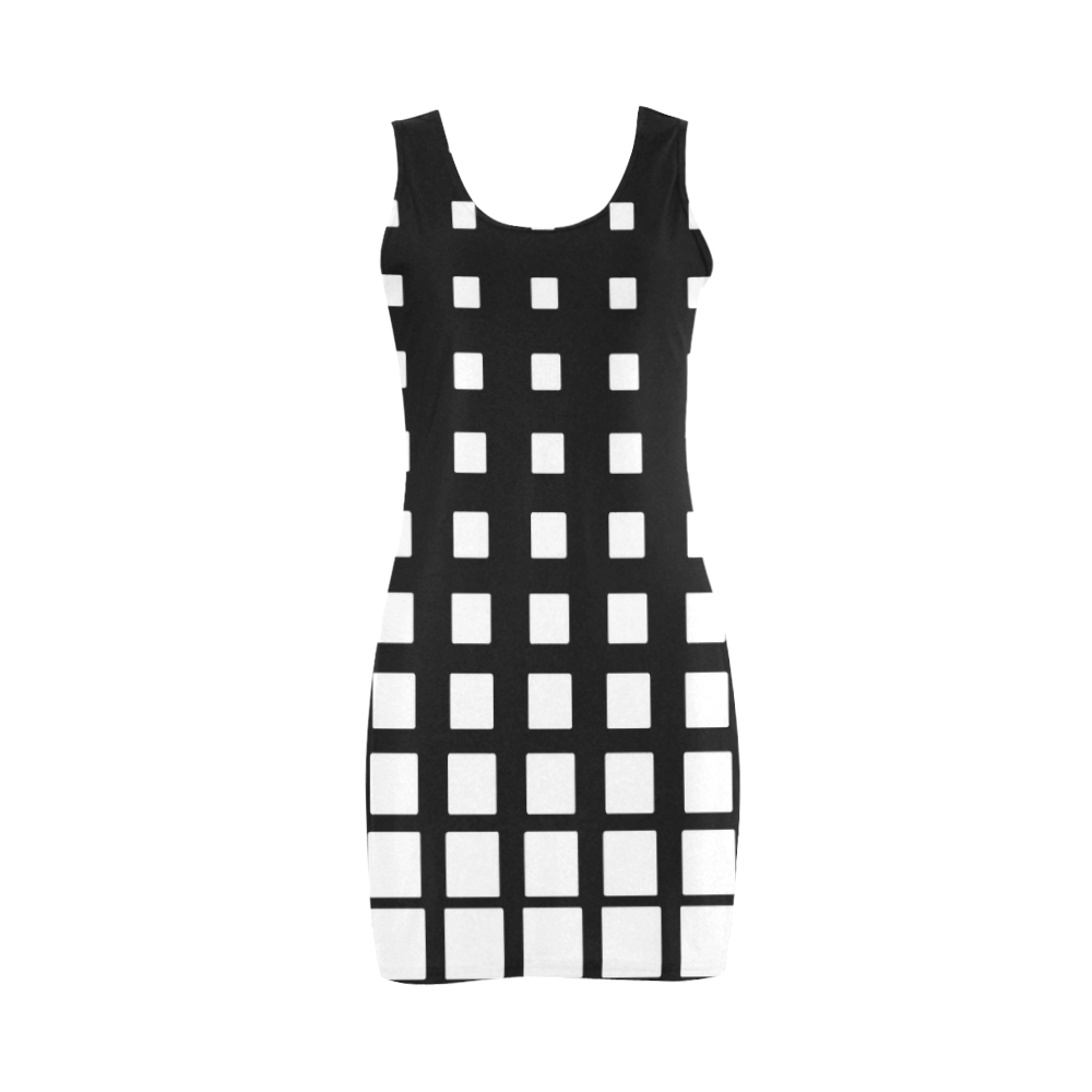 Black white squares Medea Vest Dress (Model D06) | ID: D385639