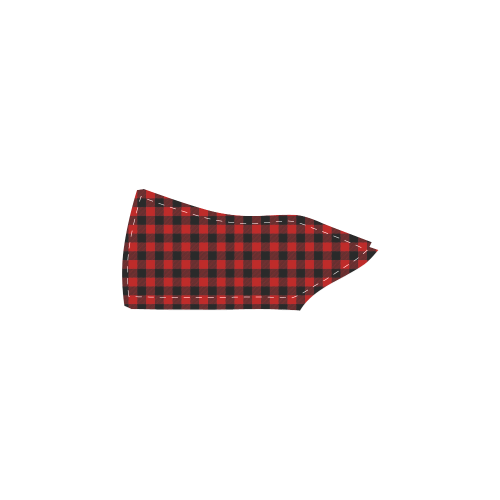 LUMBERJACK Squares Fabric - red black Women's Slip-on Canvas Shoes (Model 019)