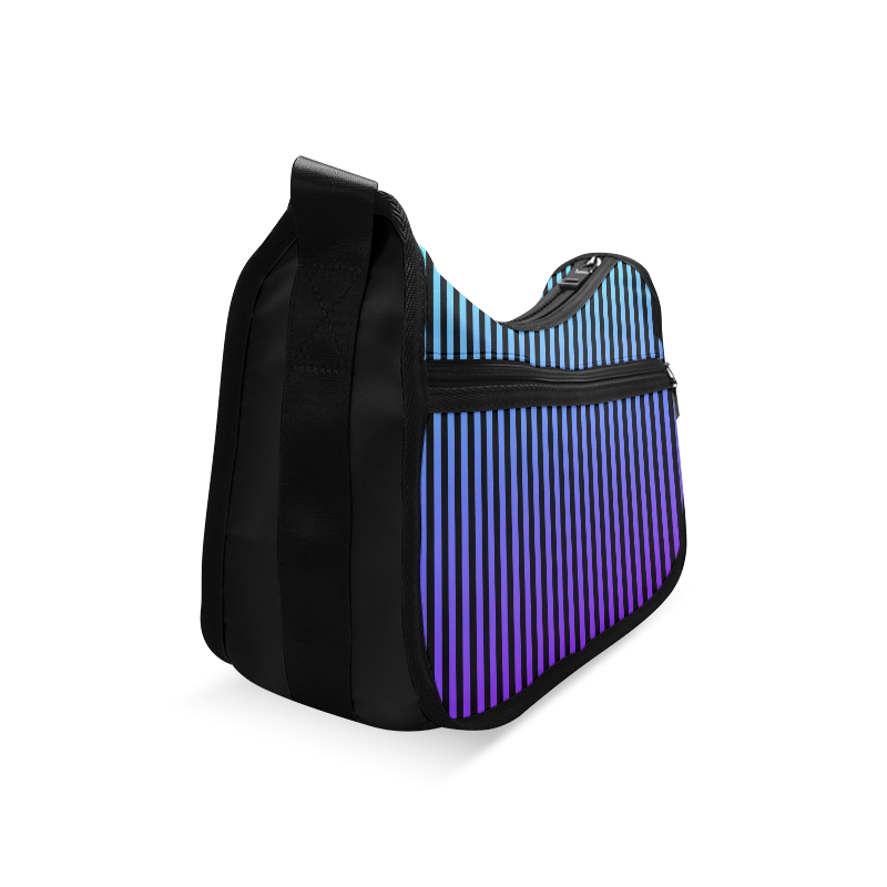 Aqua/Purple/Black Ombre Stripe Crossbody Bags (Model 1616)