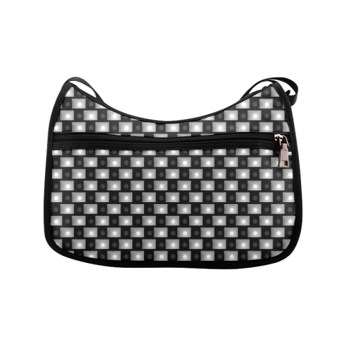 Interwoven Highlights - Black & Gray Crossbody Bags (Model 1616)