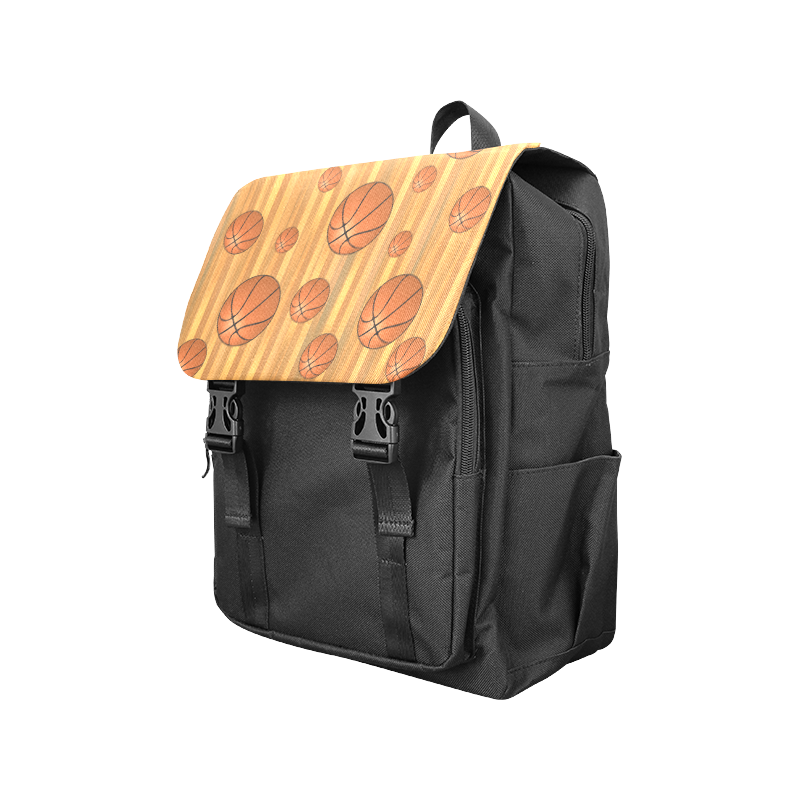 Basketballs with Wood Background Casual Shoulders Backpack (Model 1623)