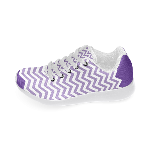 HIPSTER zigzag chevron pattern white Women’s Running Shoes (Model 020)