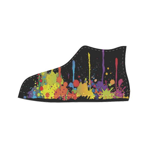 Crazy multicolored running SPLASHES Women's Classic High Top Canvas Shoes (Model 017)