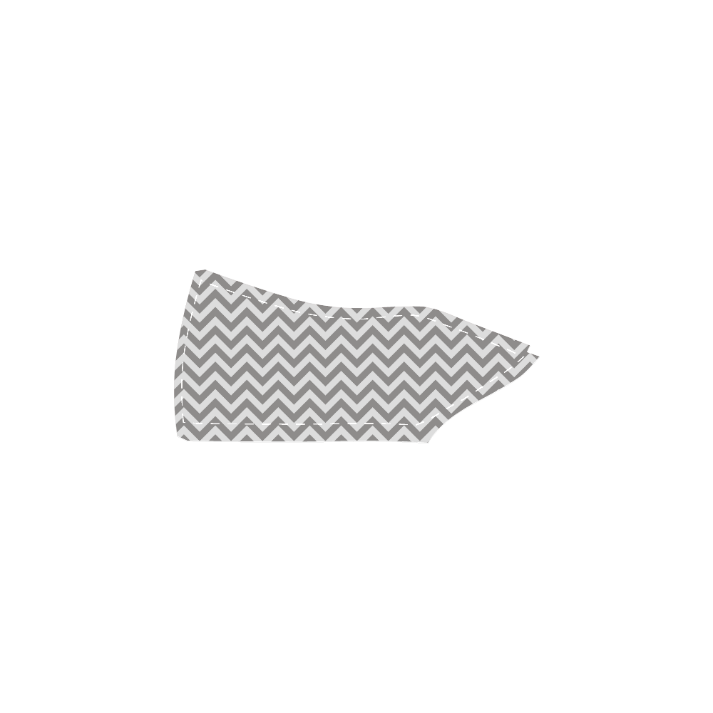 Chevron ZigZag black & white transparent Women's Slip-on Canvas Shoes (Model 019)