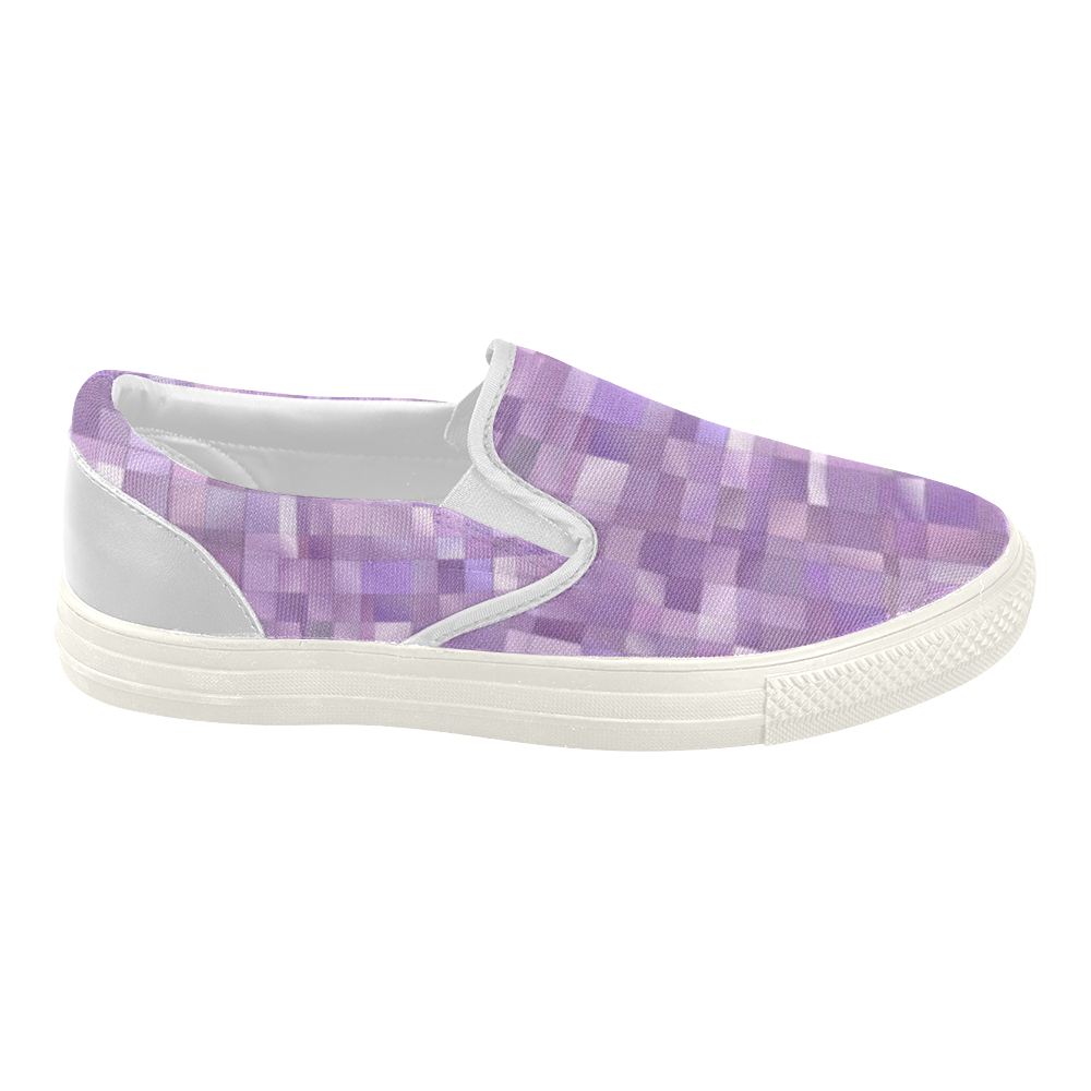 Purple Pearl, Mosaic Women's Slip-on Canvas Shoes (Model 019)