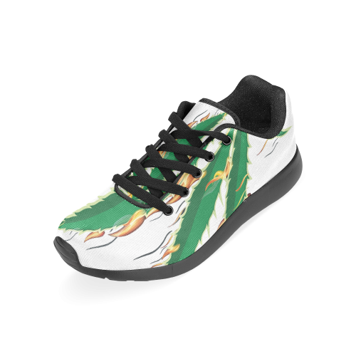 Flaming Marijuana Leaf Men’s Running Shoes (Model 020)