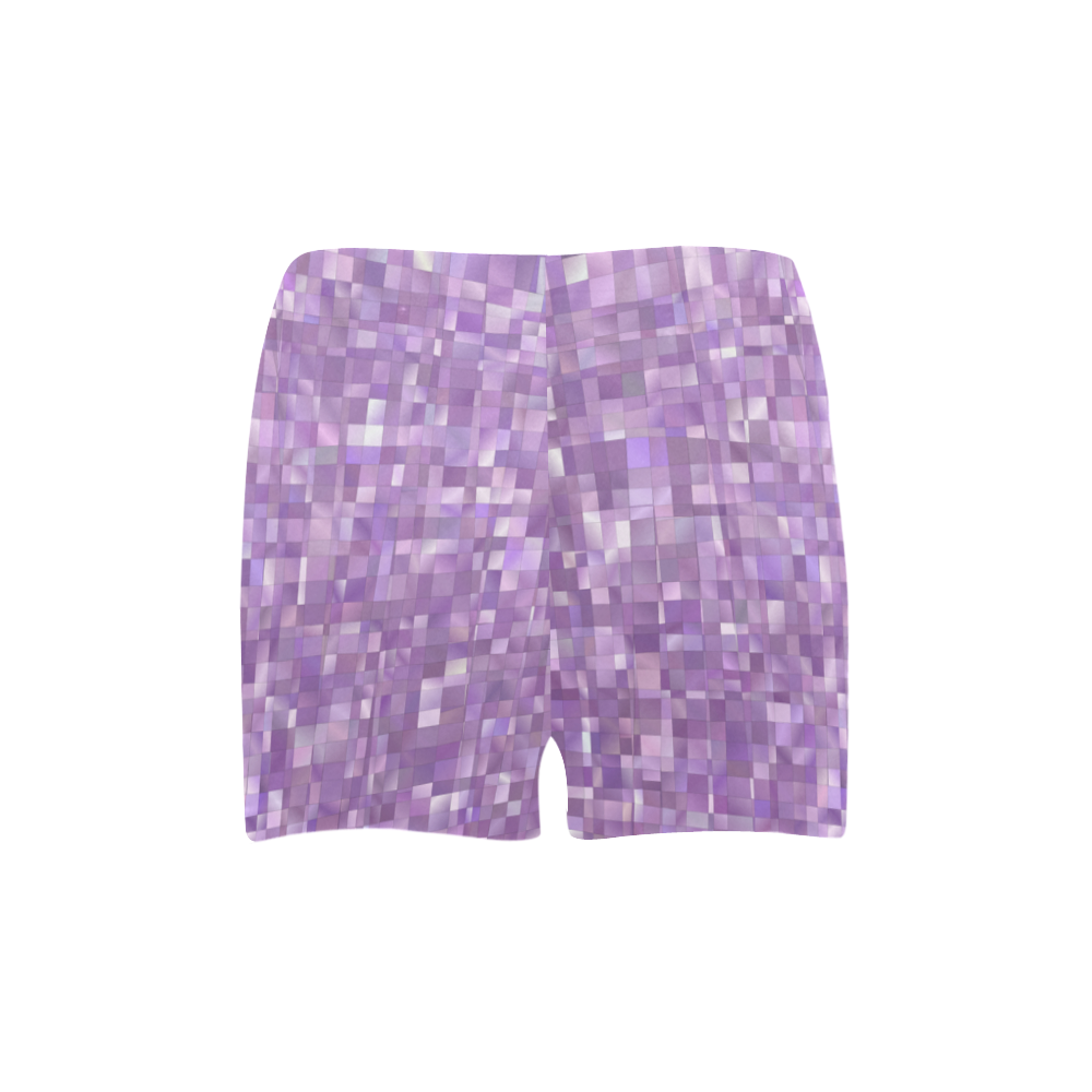 Purple Pearl Mosaic Briseis Skinny Shorts (Model L04)