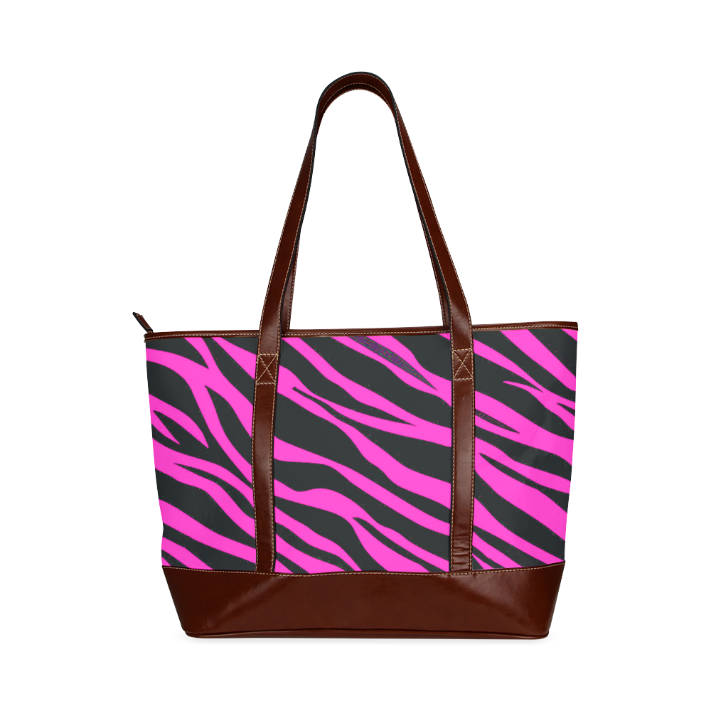 Hot Pink Zebra Stripes Tote Handbag (Model 1642)