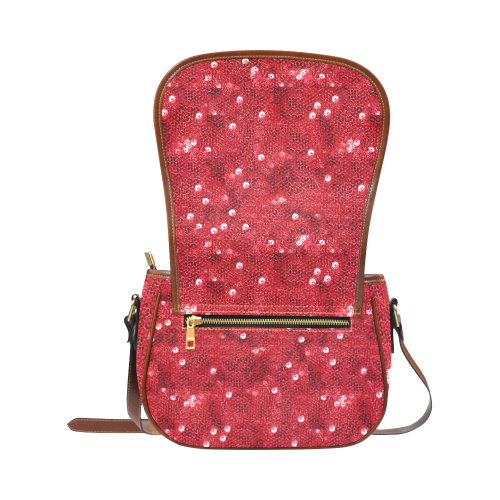 Sparkling Sequin-Like Pattern Saddle Bag/Small (Model 1649) Full Customization