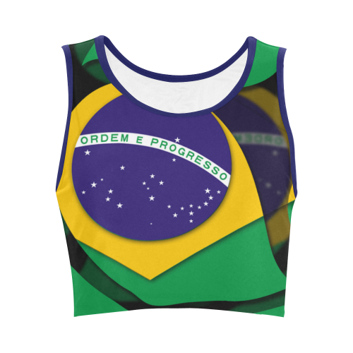 The Flag of Brazil Women's Crop Top (Model T42)