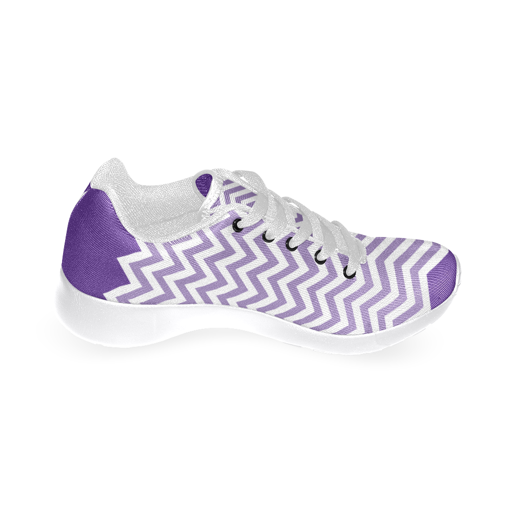HIPSTER zigzag chevron pattern white Women’s Running Shoes (Model 020)