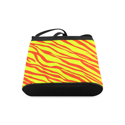 Cherry Red Sunshine Yellow Zebra Stripes Crossbody Bags (Model 1613)