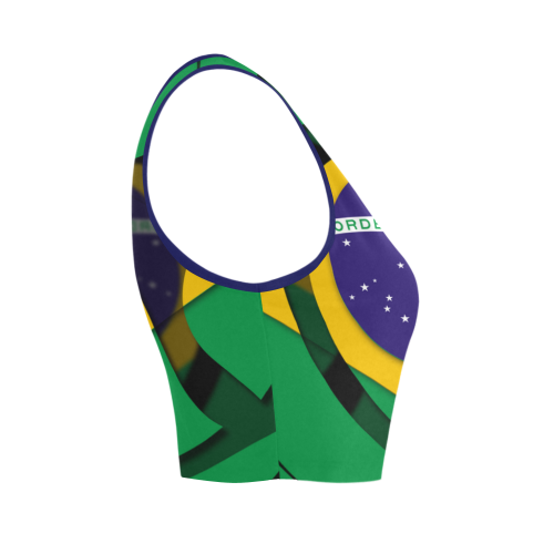 The Flag of Brazil Women's Crop Top (Model T42)