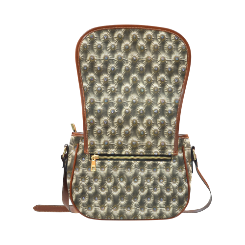 Vintage Upholstery Leather-Look Saddle Bag/Large (Model 1649)