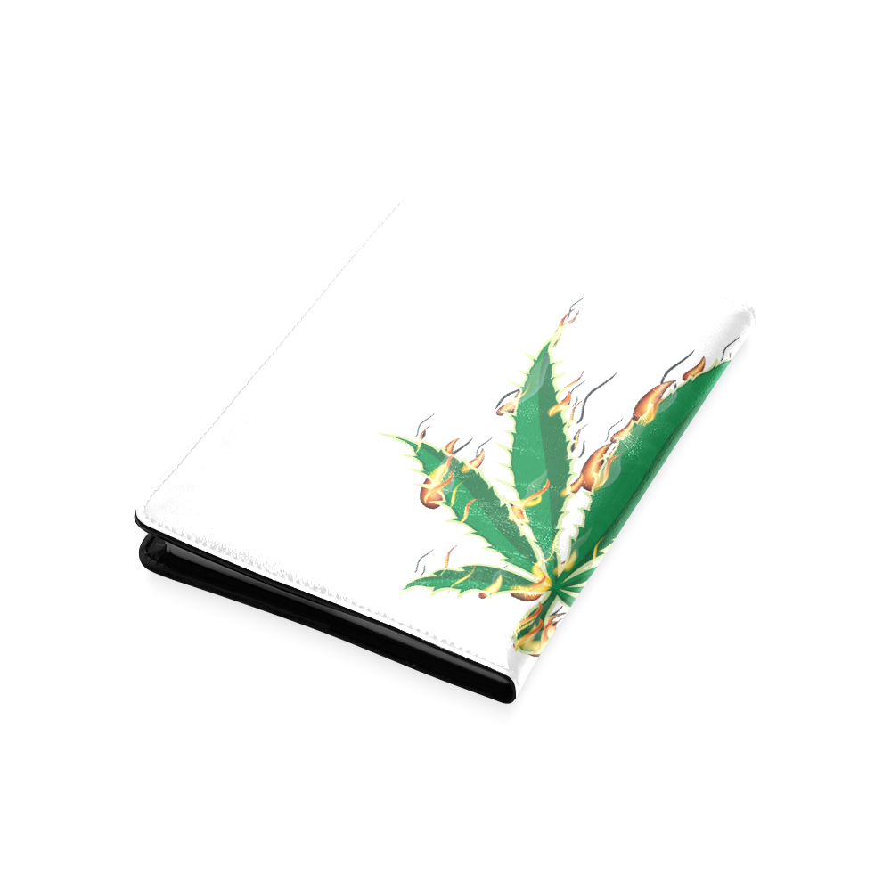 Flaming Marijuana Leaf Custom NoteBook A5