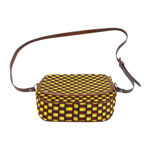 Interwoven Highlights - Yellow And Red Saddle Bag/Large (Model 1649)