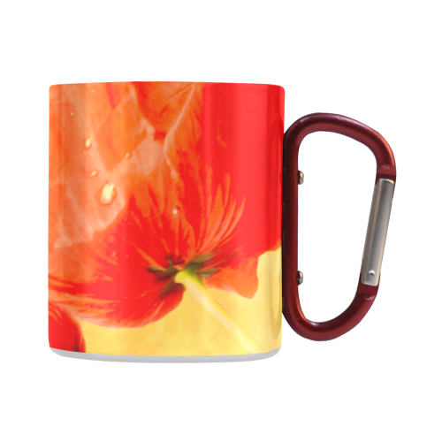 Poppy Summer Red Gold Art Design Classic Insulated Mug(10.3OZ)