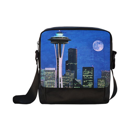 Seattle Space Needle Watercolor Crossbody Nylon Bags (Model 1633)