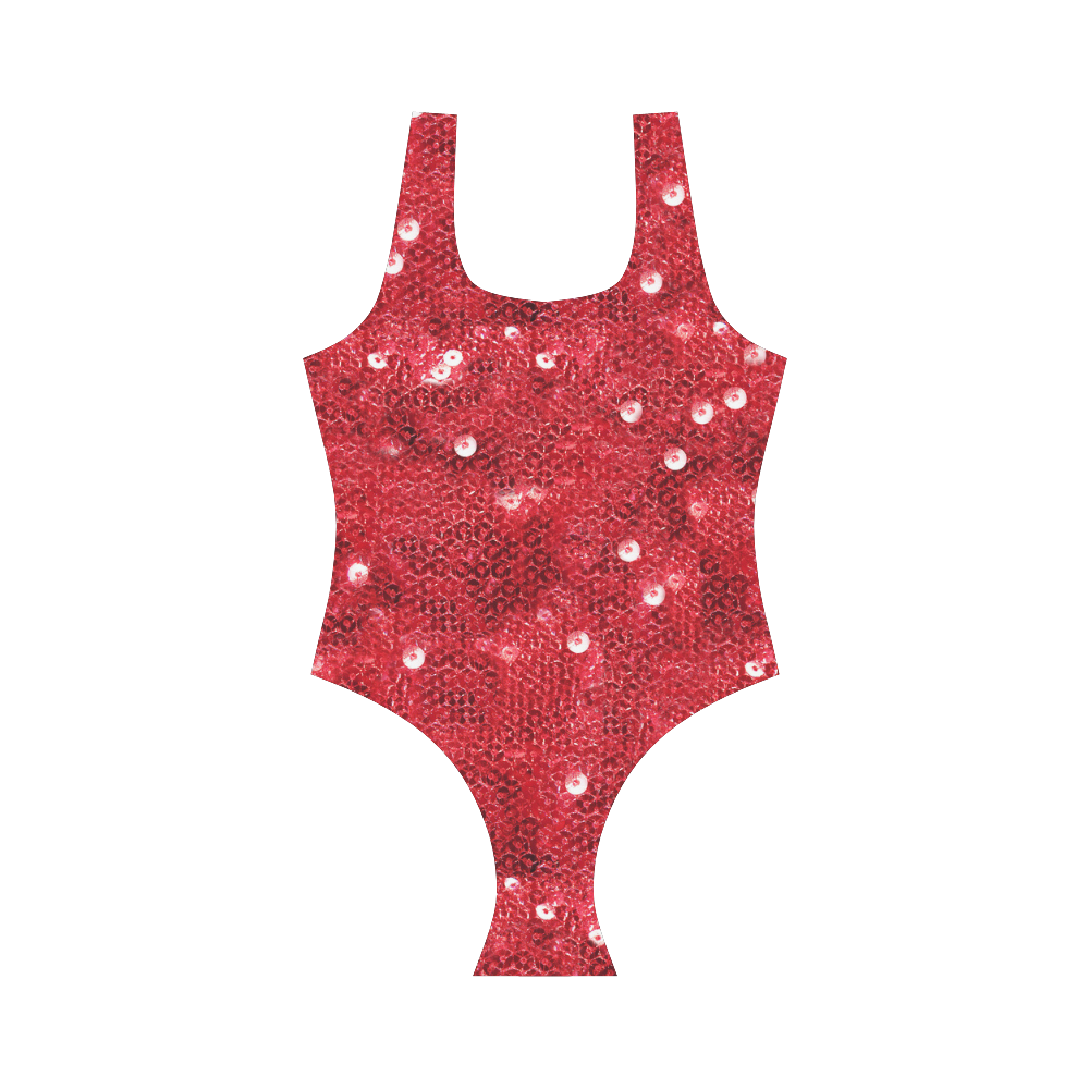 Sparkling Sequin-Like Pattern Vest One Piece Swimsuit (Model S04)