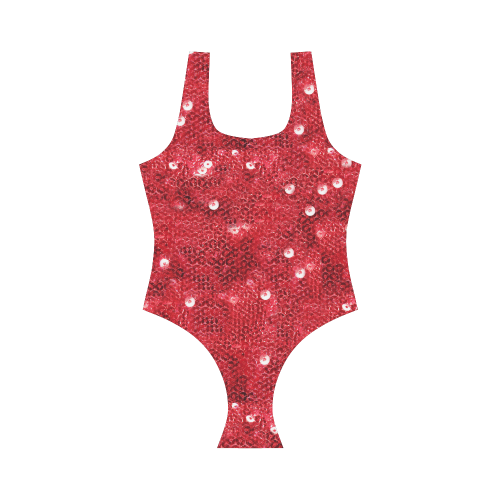 Sparkling Sequin-Like Pattern Vest One Piece Swimsuit (Model S04)