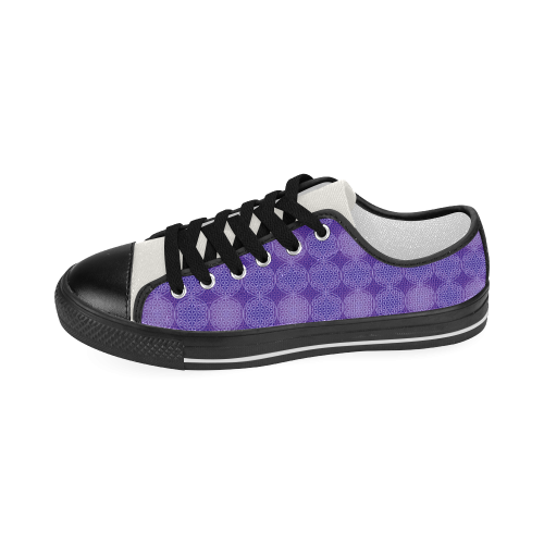 FLOWER OF LIFE stamp pattern purple violet Women's Classic Canvas Shoes (Model 018)