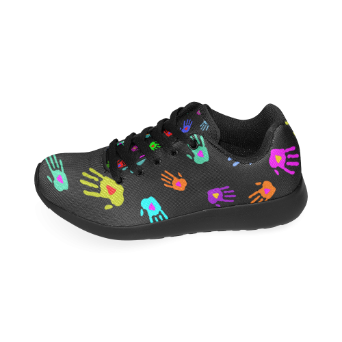 Multicolored HANDS with HEARTS love pattern Women’s Running Shoes (Model 020)