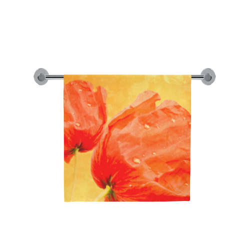 Poppy Summer Red Gold Art Design Bath Towel 30"x56"