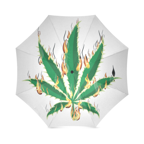 Flaming Marijuana Leaf Foldable Umbrella (Model U01)