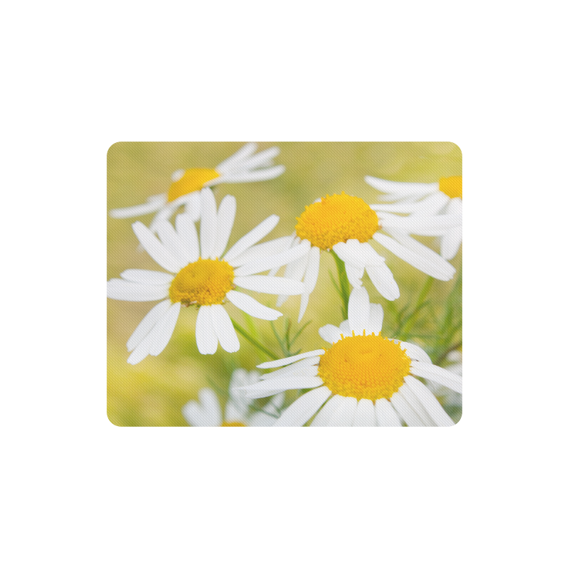 Camomile Chamomile Camille Flower Summer Green Rectangle Mousepad