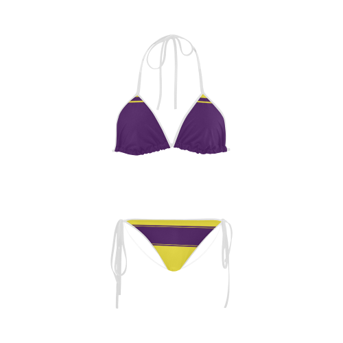 Yellow Lilac Ribbon Custom Bikini Swimsuit