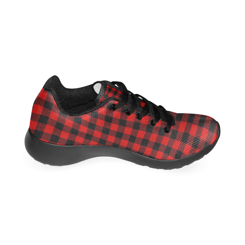LUMBERJACK Squares Fabric - red black Women’s Running Shoes (Model 020)