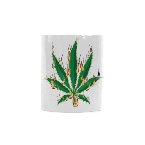 Flaming Marijuana Leaf White Mug(11OZ)