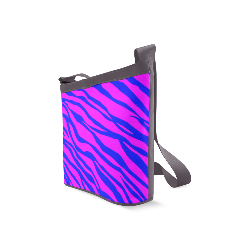Hot Pink Blue Zebra Stripes Crossbody Bags (Model 1613)
