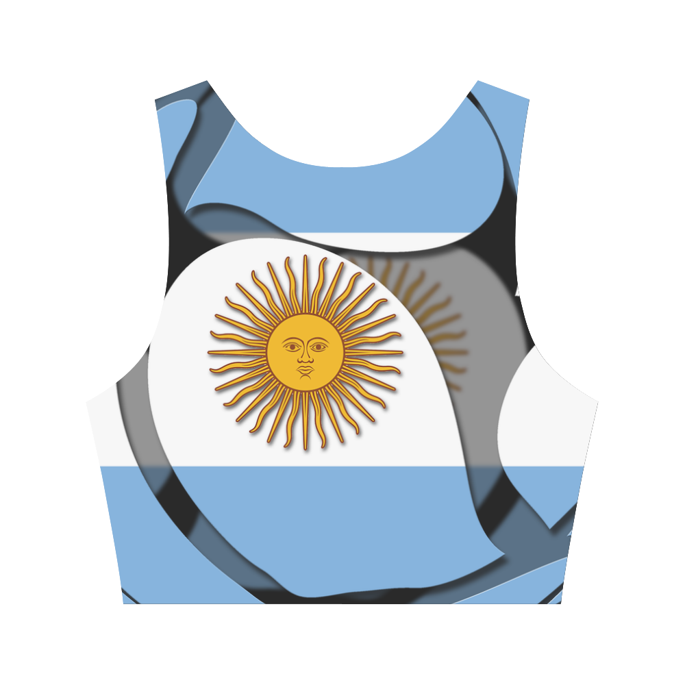 The Flag of Argentina Women's Crop Top (Model T42)