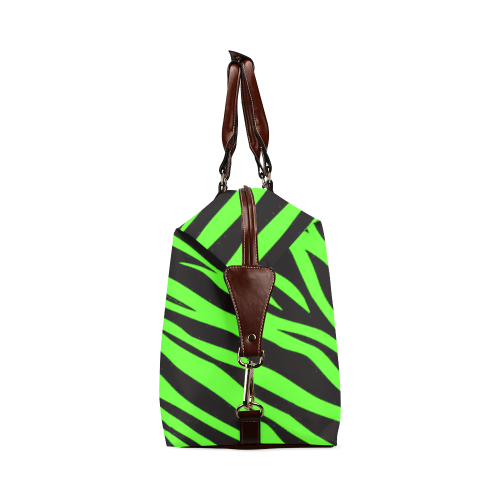 Neon Green Zebra Stripes Classic Travel Bag (Model 1643)