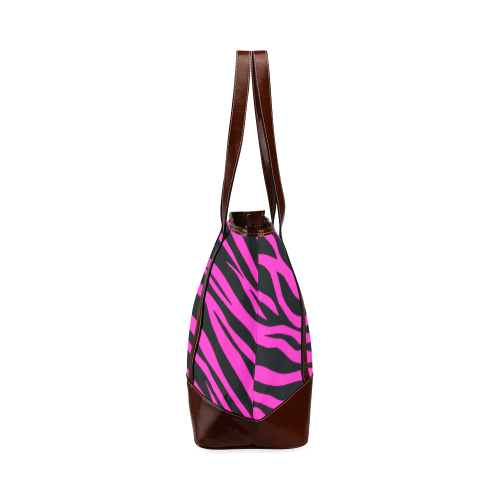 Hot Pink Zebra Stripes Tote Handbag (Model 1642)
