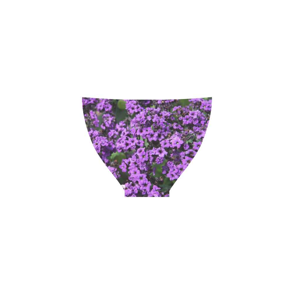 Purple Flowers Custom Bikini Swimsuit
