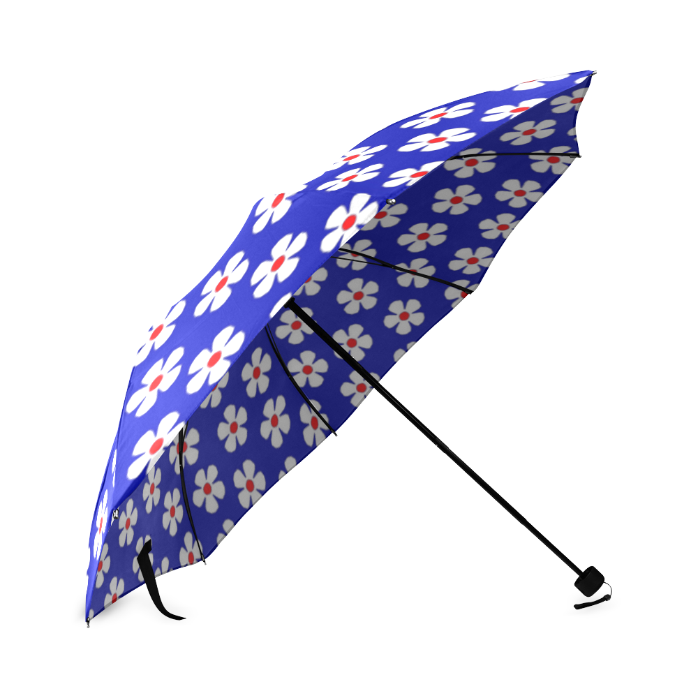 70's Flowers RWB Foldable Umbrella (Model U01)