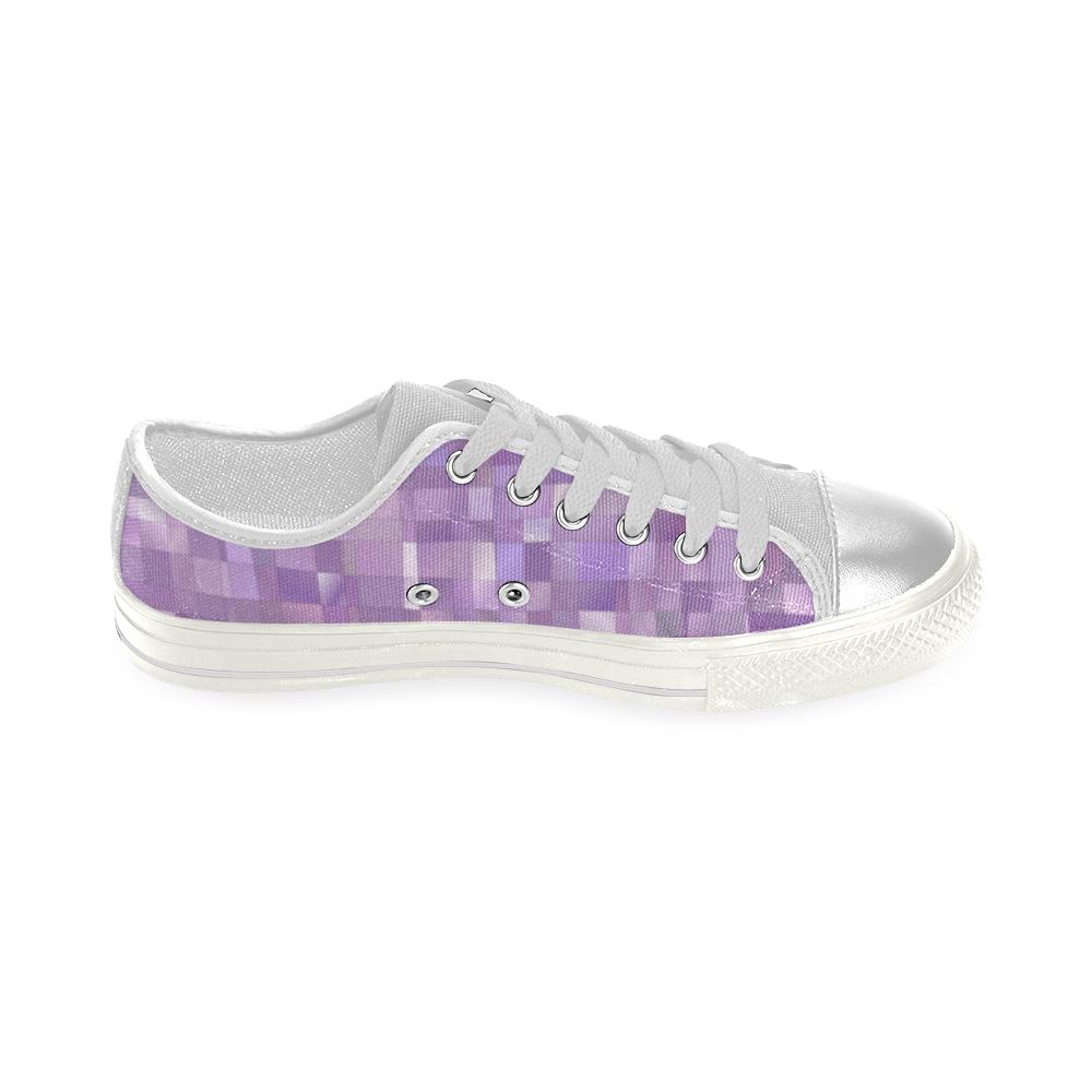 Purple Pearl Mosaic Women's Classic Canvas Shoes (Model 018)