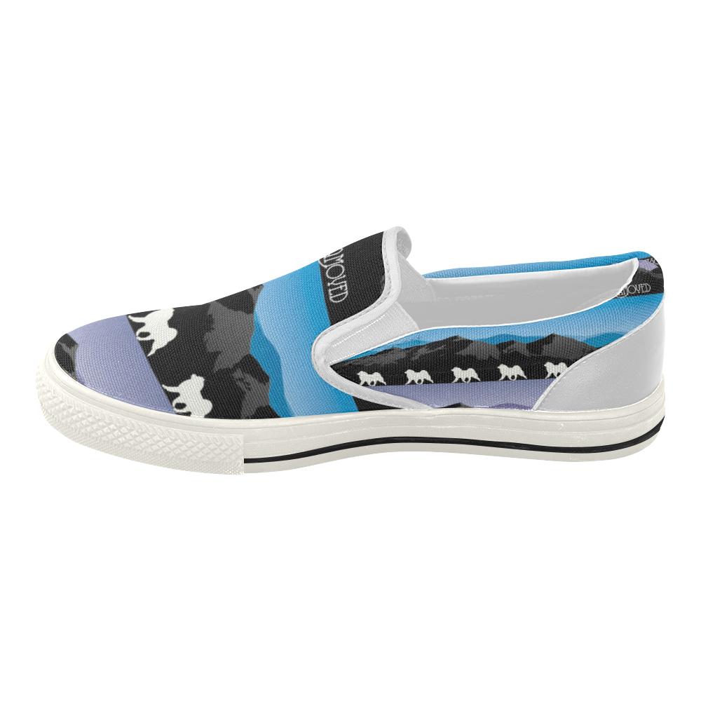 Samoyed Rockin the Rockies Women's Slip-on Canvas Shoes (Model 019)